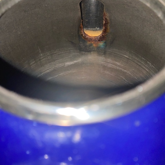 Vintage Chantal Dark Blue Tea Kettle Enamel On Steel With Stainless Accents 2QT - Picture 11 of 14